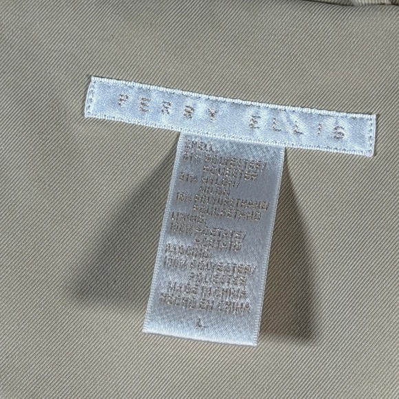 Vintage Perry Ellis Mens Khaki Full Zip Lined Harrington Jacket Size Large - Picture 10 of 16